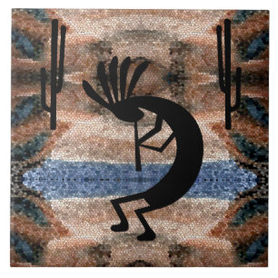Kokopelli Southwest Desert Mosaic Tile