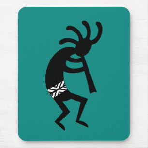 Kokopelli Southwest Teal Design Mouse Mat