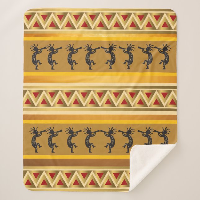 Kokopelli Southwestern Blanket (Front)
