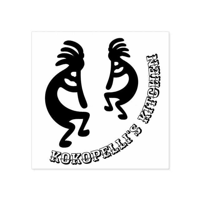 Kokopelli Southwestern Custom Rubber Stamp (Imprint)