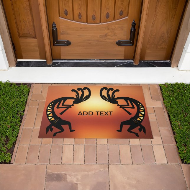 Kokopelli Southwestern Desert Sunset Doormat (Outdoor)