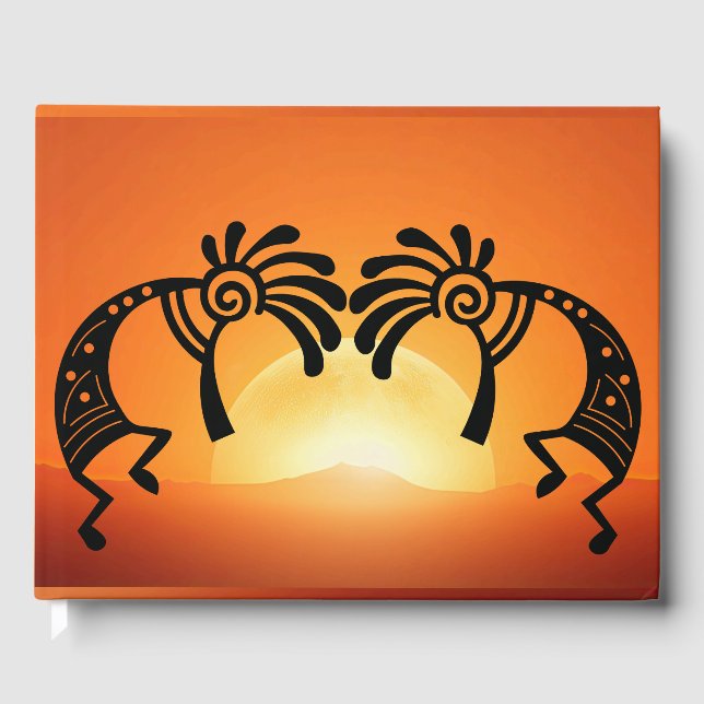 Kokopelli Southwestern Sun Guest Book (Front)