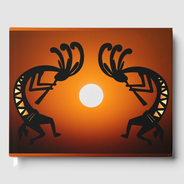 Kokopelli Southwestern Sun Guest Book (Front)
