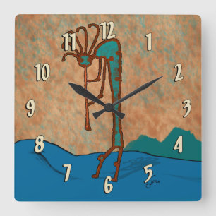 Kokopelli Square Wall Clock