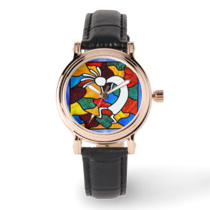 Kokopelli Stained Glass Watch