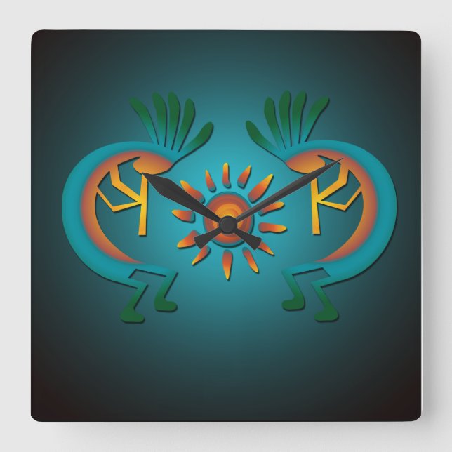 Kokopelli Sun Southwest Clock (Front)
