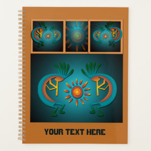 Kokopelli Sun Southwest Turquoise Design Planner