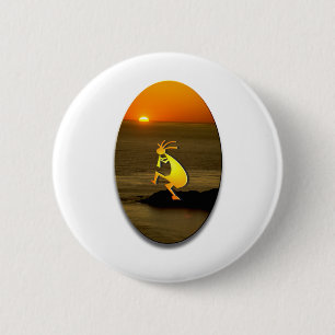 Kokopelli Sunset #2 6 Cm Round Badge