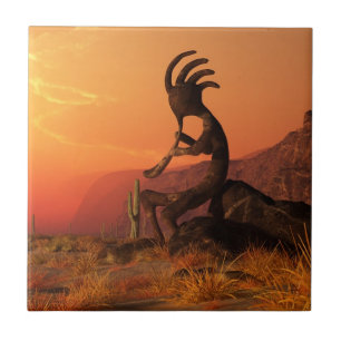 Kokopelli Sunset Tile