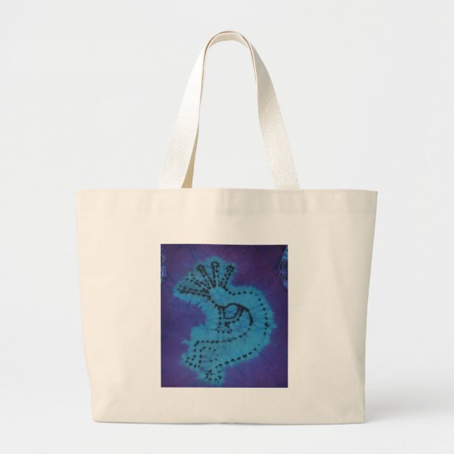 Kokopelli Tie Dye Large Tote Bag (Front)