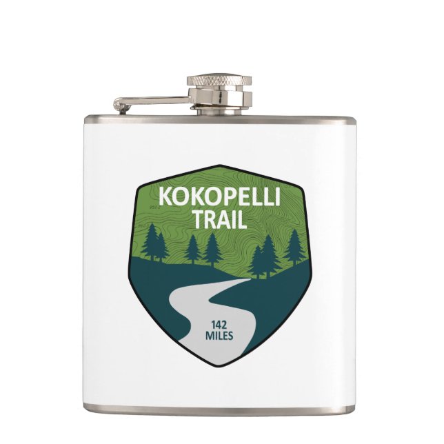 Kokopelli Trail Hip Flask (Front)