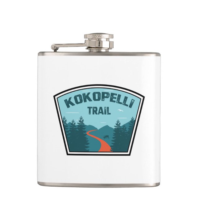 Kokopelli Trail Hip Flask (Front)