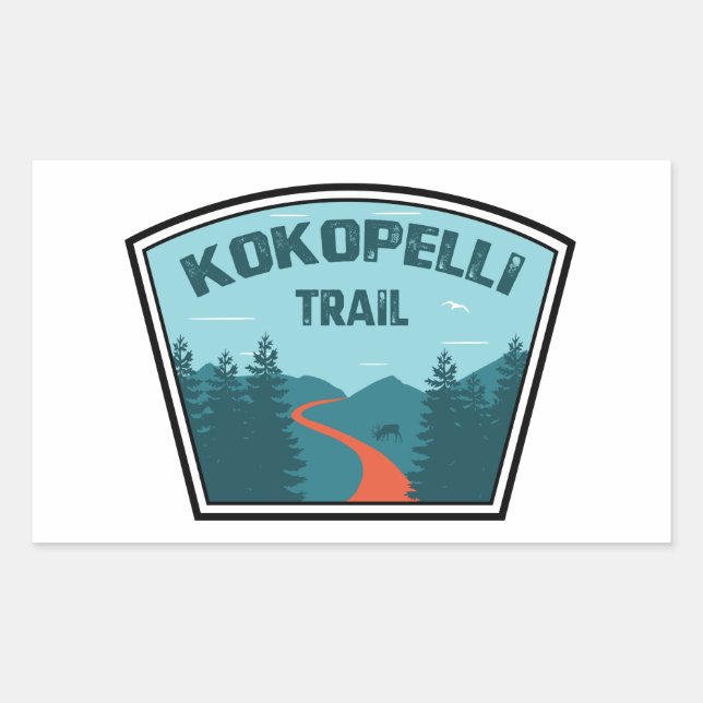 Kokopelli Trail Rectangular Sticker (Front)