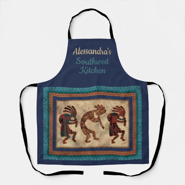 Kokopelli Trio Personalised Apron (Front)