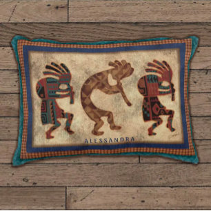 Kokopelli Trio Personlaized Throw Pillow