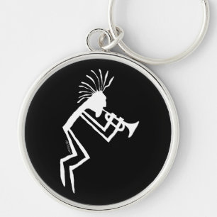 Kokopelli Trumpet Player Petroglyph Key Ring