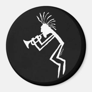 Kokopelli Trumpet Player Petroglyph Magnet