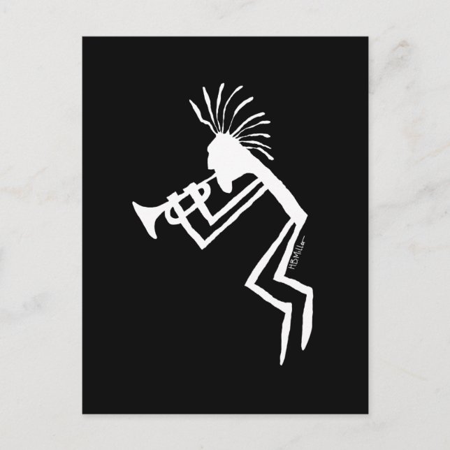 Kokopelli Trumpet Player Petroglyph Postcard (Front)