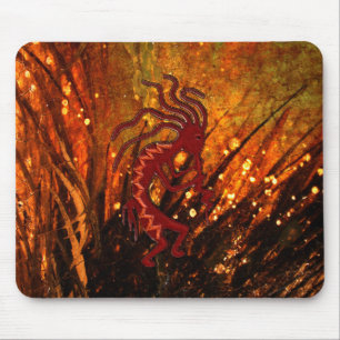 Kokopelli with Fireflies Mouse Mat