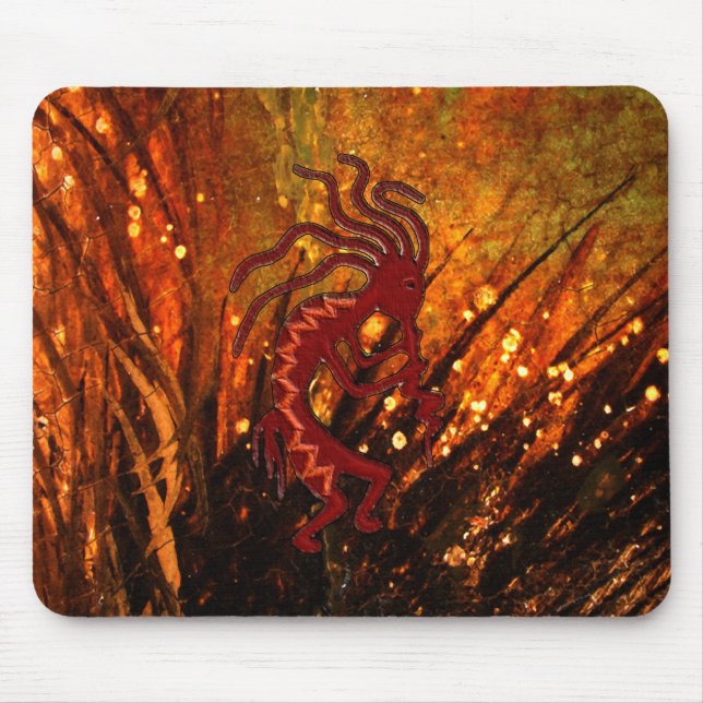 Kokopelli with Fireflies Mouse Mat (Front)