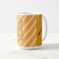 Kokopelli with Flute Gold Orange Stripes Southwest