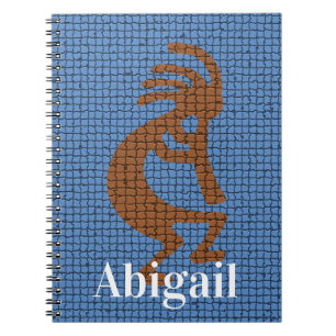 Kokopelli with Flute Musical Symbol Tiled Mosaic Notebook