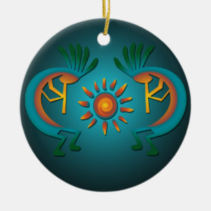 Kokopelli with Sun Christmas Ornament