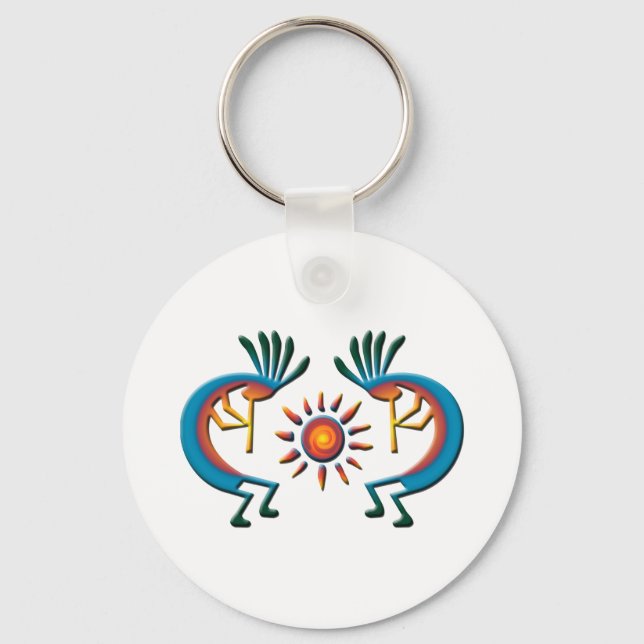 Kokopelli with Sun Southwest  Key Chain (Front)