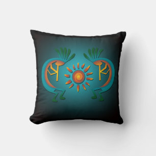 Kokopelli with Sun Sq Pillow