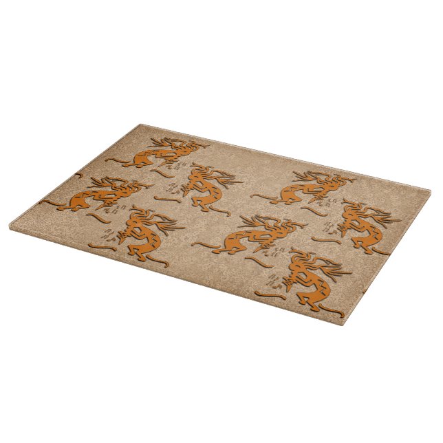 Kokopellis In A Row Cutting Board (Corner)