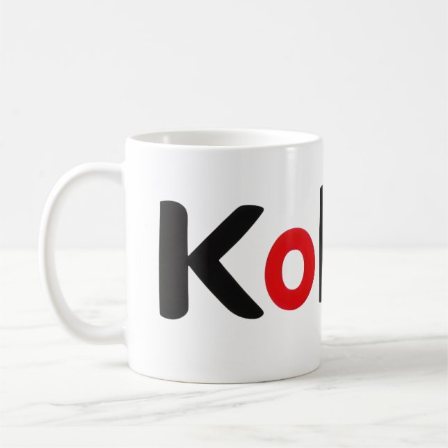 Kokoro Black and Red Text Coffee Mug (Left)