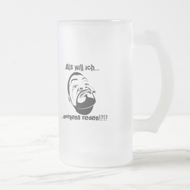 Koksmann am Morgen Frosted Glass Beer Mug (Right)