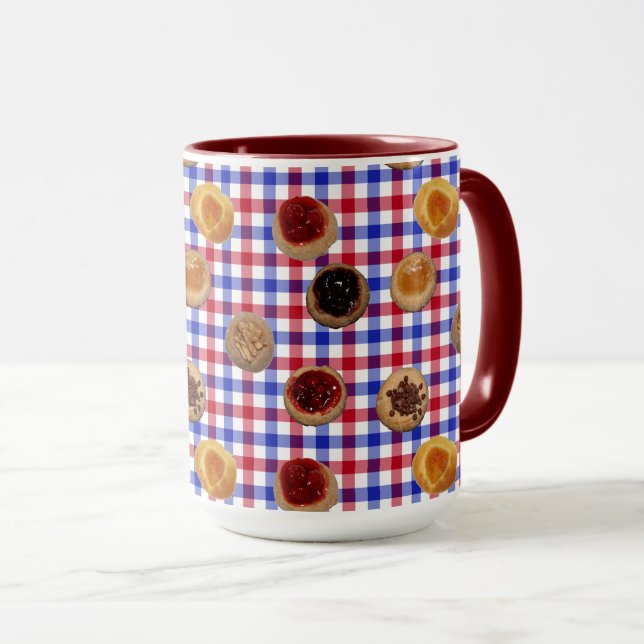 Kolaches on Czech Checks mug (Front Right)