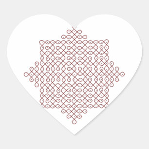 Kolam Art#1 Heart Sticker