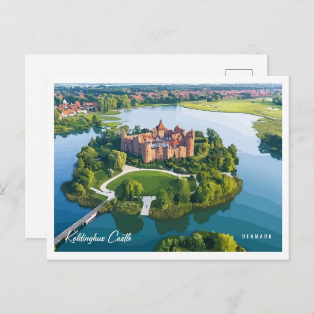 Koldinghus Castle Denmark Illustration Travel Postcard (Front/Back)