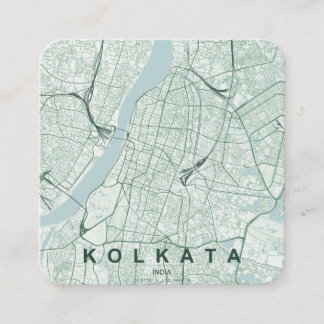 Kolkata India City Map & Custom Text Square Business Card