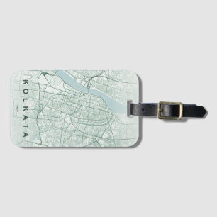 Kolkata India City Map Minimal Design Luggage Tag