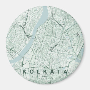 Kolkata India City Map Minimal Design Magnet