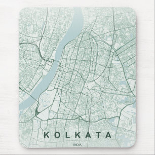 Kolkata India City Map Minimal Design Mouse Mat