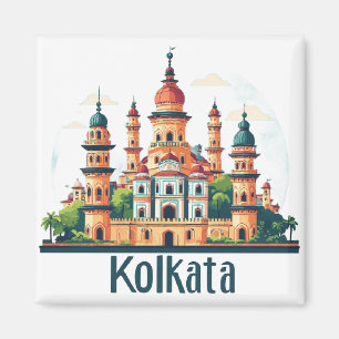 Kolkata India Culture Gift For Travelers 🗺️ Magnet