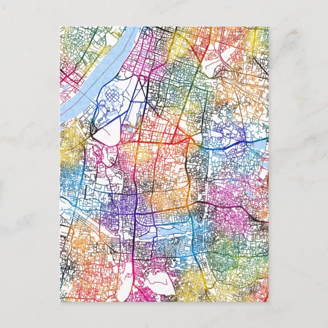 Kolkata West Bengal City Map Postcard (Front)