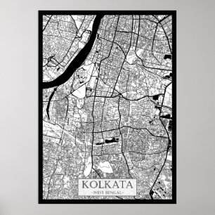Kolkata West Bengal Map Poster