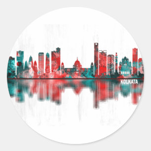 Kolkata West Bengal Skyline Classic Round Sticker