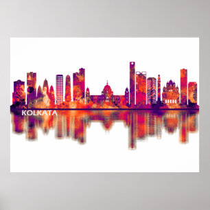 Kolkata West Bengal Skyline Poster