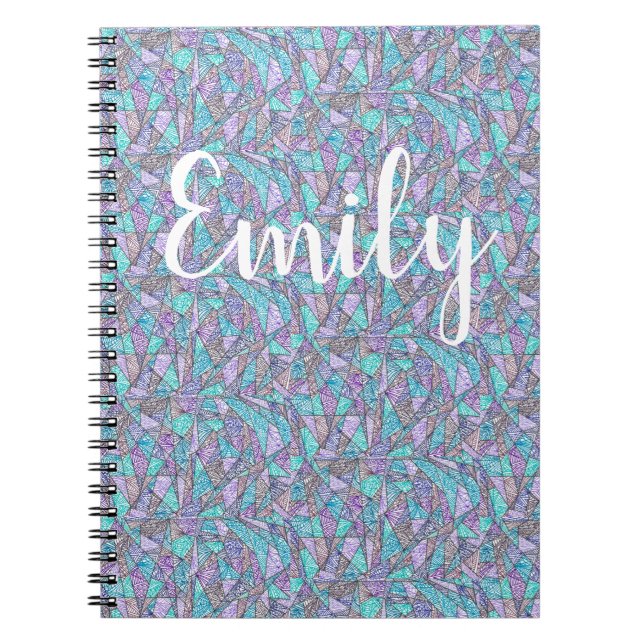 Kolmio (cool colours) Personalised Notebook (Front)
