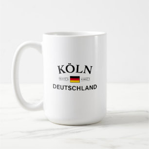 Koln (Cologne) Deutschland Coordinates German Coffee Mug