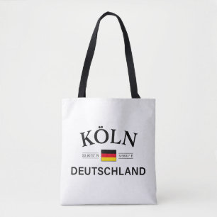 Koln (Cologne) Deutschland Coordinates German Tote Bag