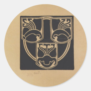 Koloman Moser- Draught of the emblem Classic Round Sticker