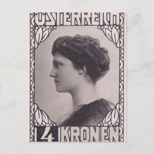 Koloman Moser- Stamp Design Empress Zita Postcard (Front)