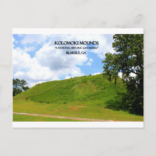 KOLOMOKI MOUNDS - Blakely, Georgia Postcard (Front)